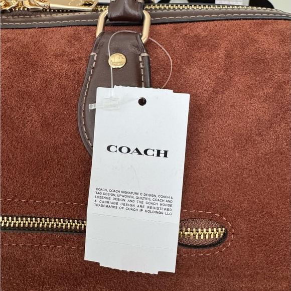 ❤️❤️ NWT.. Coach Large Rowen in brown suede and leather! - Picture 11 of 12